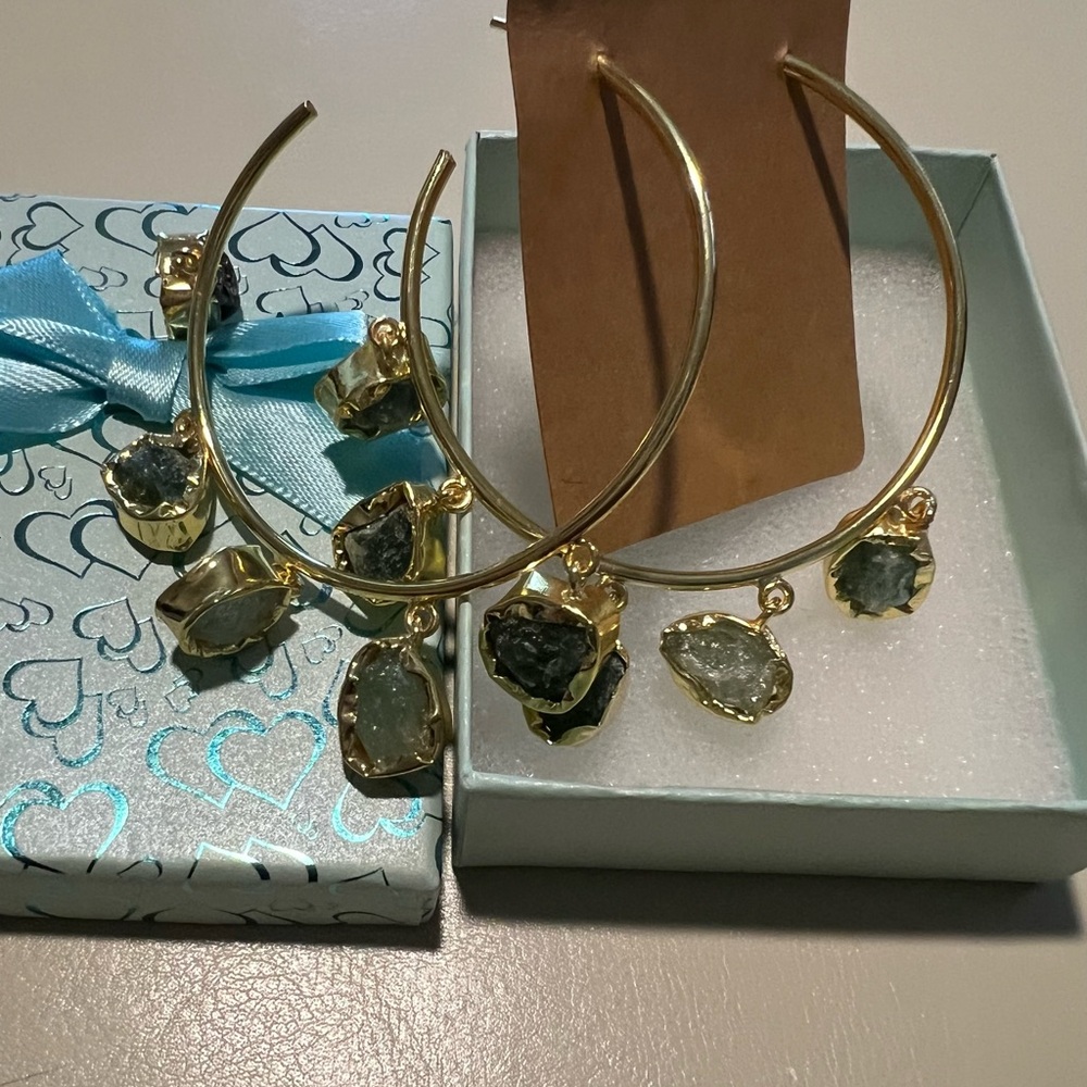 Agate Stone Hoops